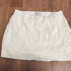 Abercrombie & Fitch Linen Cream Mini Skort